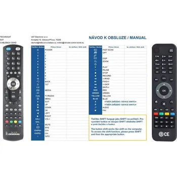 Dálkový ovladač General TECHNISAT CABLEBOX CE - náhradní dálkový ovladač