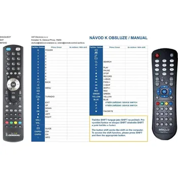 General DIGIQUEST 6670HD - náhradní dálkový ovladač