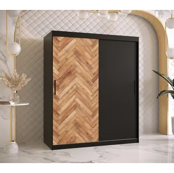 Šatní skříň ArtAbiks Šatní skříň PARKIET | 150 x 200 cm barevné provedení: Černá / dub artisan