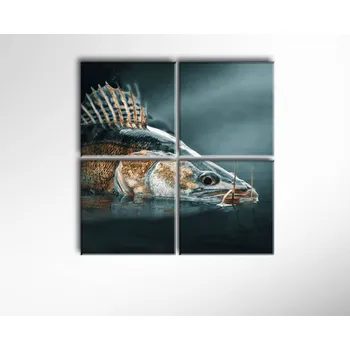 Obraz Malvis ® Obraz Candát detail ROZMĚR (šířka x výška): čtyřdílný čtverec 80x80 cm