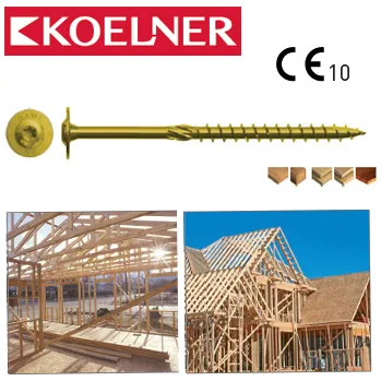 Vrut CS Konstrukční vrut kalený s talířovou hlavou TX40 (CS-8360 / 8 x 360/80 mm / zinek žlutý / 25ks)