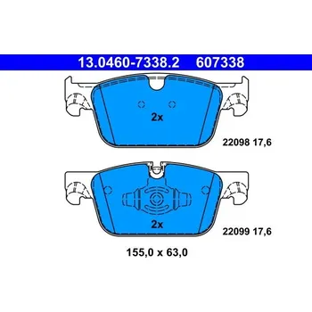 Brzdová destička Sada brzdových destiček, kotoučová brzda ATE 13.0460-7338.2