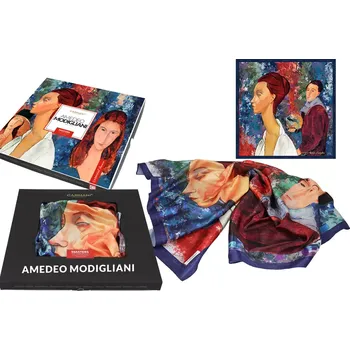 Šátek Carmani® Carmani - Šátek A. Mogidliani, Lunia Czechowska and Amedeo Modigliani v dárkovém balení - 90*90 cm