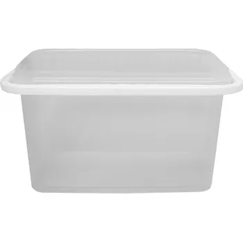 Jednorázové nádobí kbelík obdélníkový 3 500 ml, PP, s ručkou - transparentní (10 ks/balení)