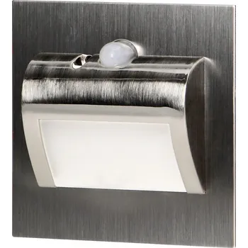 Nástěnné svítidlo Schodišťové LED svítidlo s PIR a soumrakovým senzorem 1,5W, 30lm, 12V, saténové, 4000K [AD-OS-6164LR4/N] Neutrální bílá