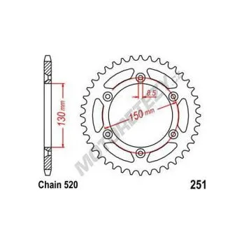 Řetězová sada pro motocykl Rozeta YAMAHA YZ 250 rok 02-04