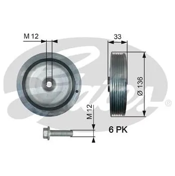 Řemenice, klikový hřídel GATES TVD1008A