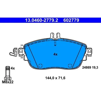 Brzdová destička Sada brzdových destiček, kotoučová brzda ATE 13.0460-2779.2