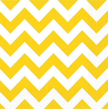 Papírový ubrousek Papírové ubrousky - žluté vlnky