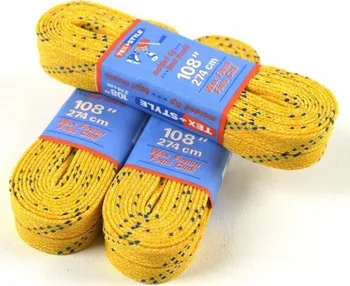 Tex Style Hokejové tkaničky voskové 120" 305 cm žluté
