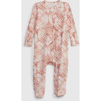 Kojenecké oblečení GAP Baby batikovaný overal na zip - Holky GAP krémová | tmavě červená 2141774