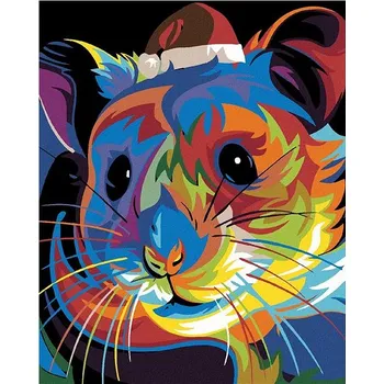 Malování podle čísel - Barevný křeček, 40x50 cm, bez rámu a bez vypnutí plátna