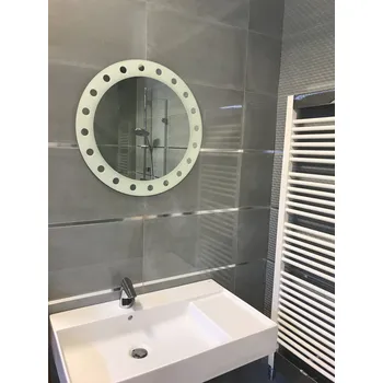 Zrcadlo Zrcadlo na zeď do pokoje do ložnice kulaté oválné tvarové dekorativní s potiskem ALEŠ Ø 60 cm s potiskem - kolečka 410-234