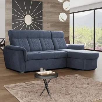 Sedací souprava Sedací souprava BOSTON | pravá | EXTRA VYSOKÝ sedák a záda | modrá S POVRCHOVOU ÚPRAVOU