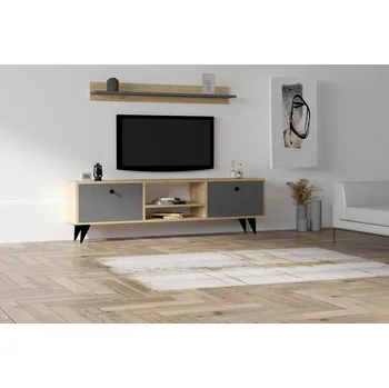 Obývací stěna ASIR Televizní stěna SLIVA dub antracit