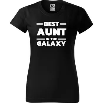 Dámské tričko - Best aunt in the galaxy Barva: Černá, Velikost: S
