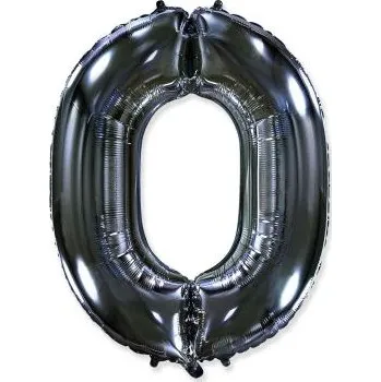 Balónek Balón foliový číslice ČERNÁ - BLACK 102 cm - 0
