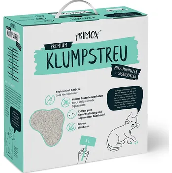 Podestýlka pro kočku PRIMOX® Premium HRUDKUJÍCÍ STELIVO minimizér zápachu + signální kuličky 8 l