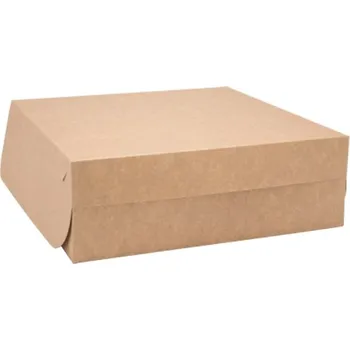 Jednorázové nádobí Papírová krabice na dort hnědá