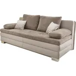 Pohovka LINCOLN-SE béžová moderní s nožičkami mechanismus se sklopnými zády pro 2 osoby