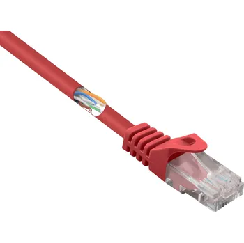 Datový kabel Renkforce RF-5043840 RJ45 síťové kabely, propojovací kabely CAT 5e U/UTP 1.00 m červená s ochranou 1 ks