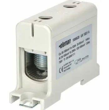 1006628 Svorka univerzální UK 150/1 A, 320A, 1pól., AL/CU, krytá, šedá, na DIN/panel, Pollmann Elektrotechnik
