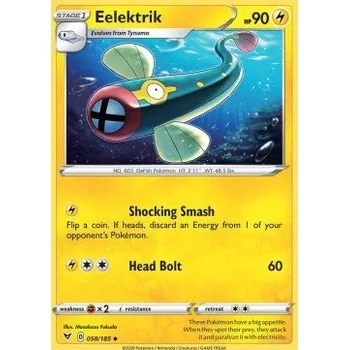 Sběratelská karetní hra Pokémon VIV 058/185 Eelektrik - Vivid Voltage Stav: Near Mint, Verze: REVERSE HOLO