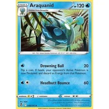 Karetní hra Pokémon SIT 048/195 Araquanid - Silver Tempest Stav: Near Mint, Verze: REVERSE HOLO