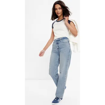 Dámské džíny GAP Teen džíny '90s loose organic cotton - Holky GAP černá | bílá | šedá 2143262