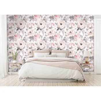 Fototapeta Tapeta Květinový vzor růžová (vliesová fototapeta)