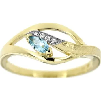 Prsten Zlatnictví U Kostela Dámský zlatý prsten s modrým kamínkem 304M 60 3318-20975723
