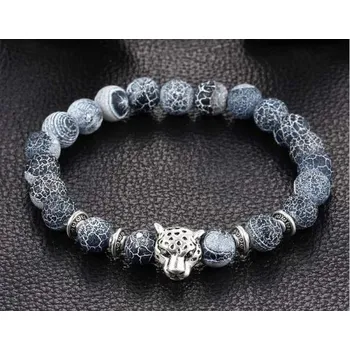 Náramek Náramek z kamenů Stříbrný Gepard Modrá