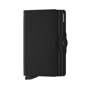 Módní doplněk Dvojitá kožená peněženka na karty SECRID Twinwallet Matte Black černá