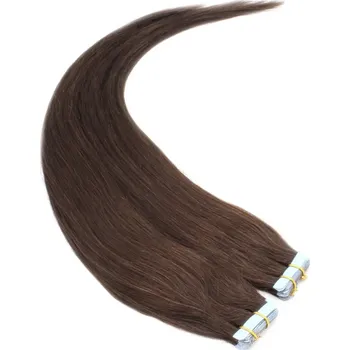 Příčesek 40cm Tape hair / pu extension / Tape IN lidské vlasy remy – tmavě hnědá