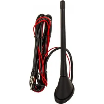Autoanténa Rádiová Anténa Se Zesilovačem Pogumovaný Stožár 24 Cm MZR 68015