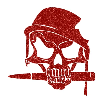 Samolepicí dekorace na vozidlo Lebka 056 levá s nábojnicí (86 - Ultra Metalic červená) SAMOLEPKA NA AUTO, NÁLEPKA, FÓLIE, POLEP, TUNING, VLASTNÍ TEXT, TISK, AUTOSAMOLEPKY.cz, POLEPY, OBRÁZEK, LOGO, 3D STICKERS