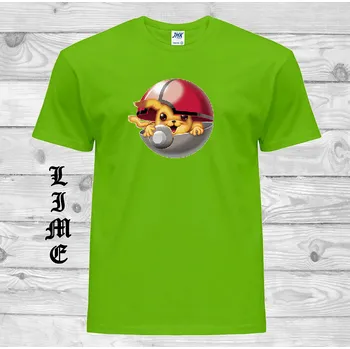 Dívčí tričko detske-levne-bavlnene-tricko-potisk-Pikachu-Star-Wars Barva: Lime - limetková, velikost: 128