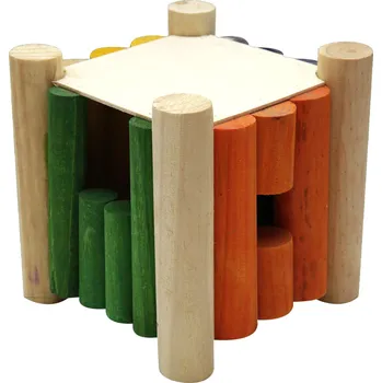 Hračka HUHUBAMBOO HLODAVCI dřevěné krmítko velké 15 x 15 x 15 cm