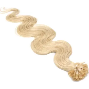 Příčesek 50cm vlasy pro metodu keratin 0,7g/pr. vlnité – nejsvětlejší blond