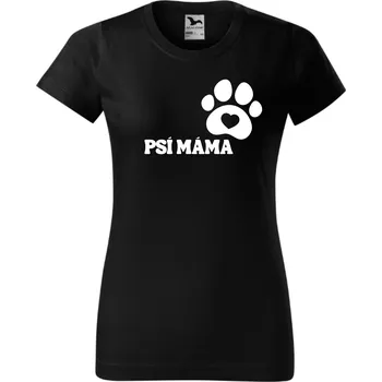 Dámské tričko Dámské tričko - Psí máma packa Barva: Bílá, Velikost: 2XL