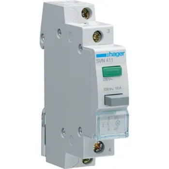 vypínač SVN411 Tlačítko 16A 1S s kontrolkou - zelená, Hager