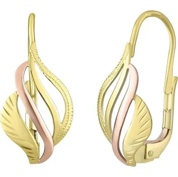 Náušnice Zlaté náušnice ADELE v kombinaci žlutého a červeného zlata