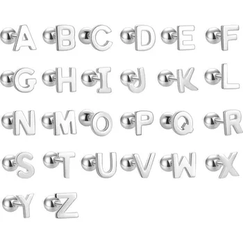 Náušnice NUBIS® Stříbrná šroubovací náušnice - písmeno - 1kus - NB-3789-B