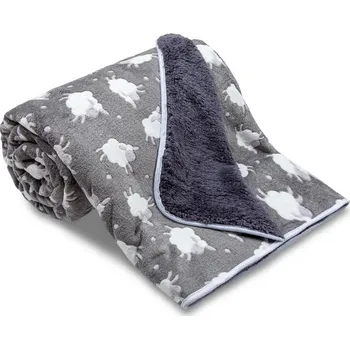 deka Sleep-well Deka OVEČKA® - Ovečky 150x200cm – TMAVĚ ŠEDÉ, lemované stuhou