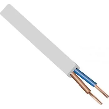 elektrický kabel CYLY-O 2Xx0,5 (D) BÍ Kabel H03VVH2-F 2x0,5 mm plochý ohebný - bílý