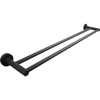 Věšák BA-DE Držák ručníků Carbon, dvojitý, 60 cm, černý mat