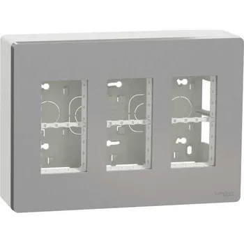 NU123430 Centrální jednotka 3x4 moduly vertikální povrchová, System+, Aluminium, Schneider