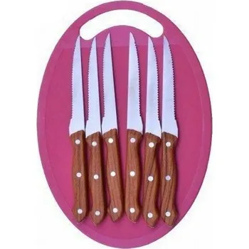 Příbor Sada 6 ks steakových nožů se zoubkovaným ostřím (sada 6 ks zoubkovaných steakových nožů je perfektní pro rodinu i grilovací večery s přáteli)