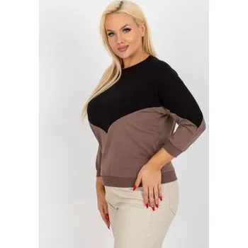 Dámská halenka Dámská halenka s 3/4 rukávy plus size MADNY černohnědá