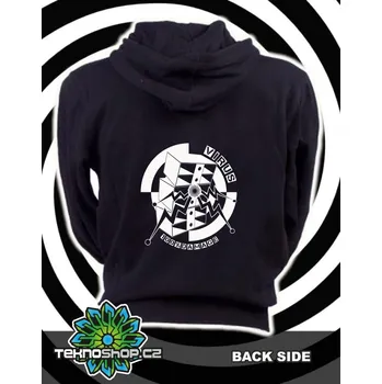 Pánská mikina TEKNOSHOP Virus Sound System Repro Creature mikina na zip s kapucí s potiskem XL černá